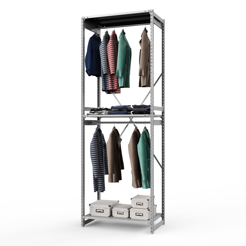 Стеллаж металлический для одежды ТСУ Универсал, 3000х1000х500 мм. полки: метал. усил. 3 шт.