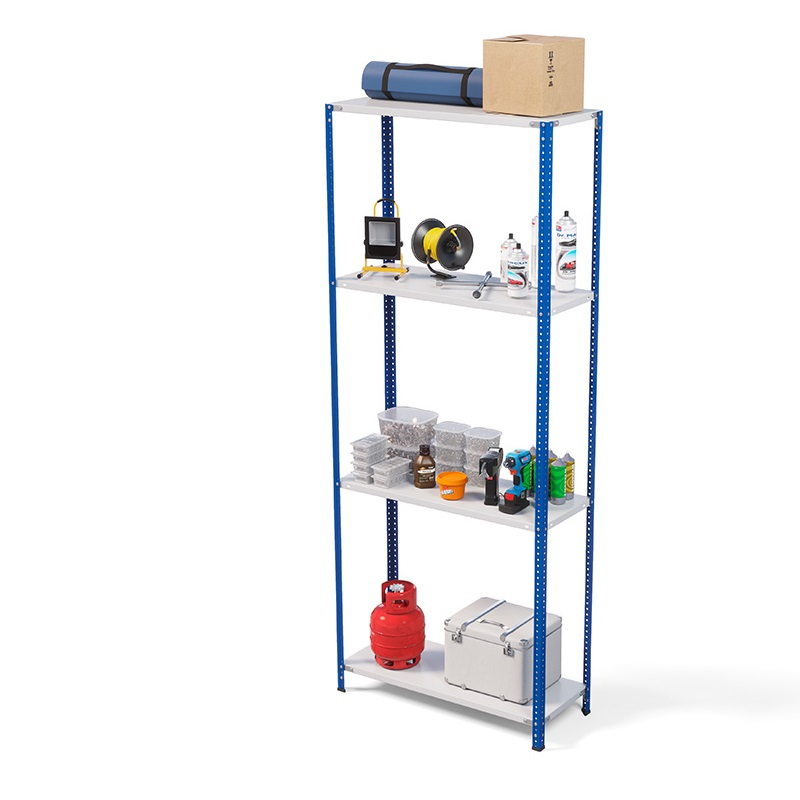 Стеллаж ТС Лайт 2500х1000х300, 4 полки, синие стойки