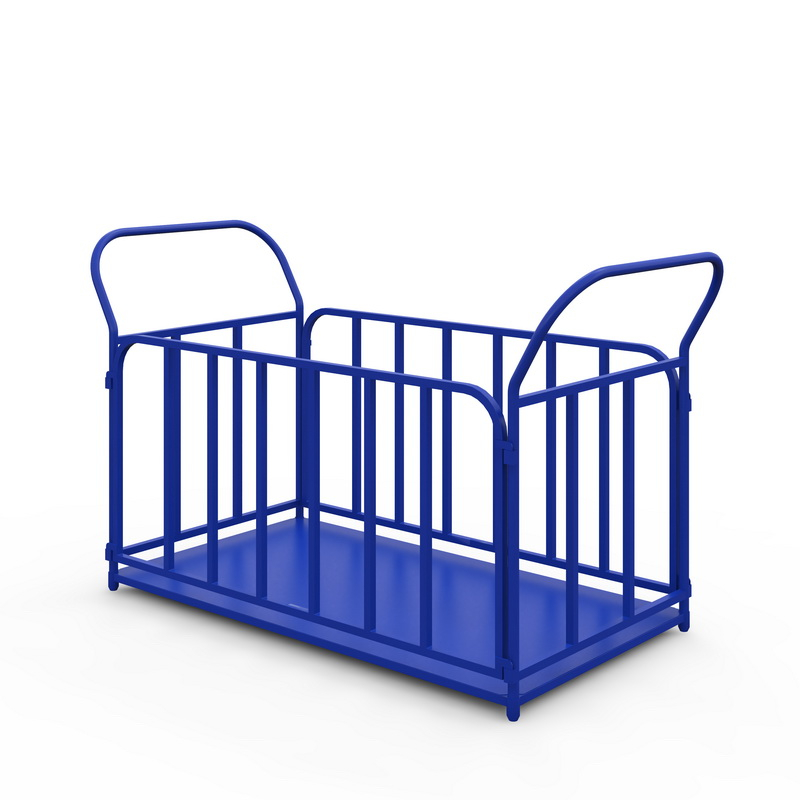 Тележка платформенная с трубчатыми бортами ТБ 1 (г/п 550 кг, 800x500 мм, колеса черная резина 200 мм)