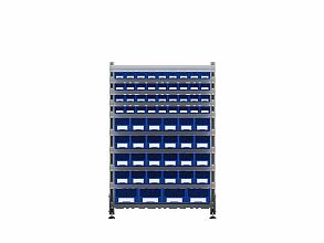 Стеллаж для пластиковых лотков SORTEX односторонний 1500x1000x450.05