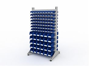 Стеллаж для пластиковых лотков SORTEX двухсторонний 1800x1000x800.05