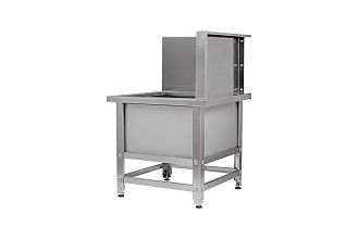 Ванна моповая сварная ВМСн - 700x700x500 (800) Norma Inox, 1 м/о 600x600x200 (облицовка Г-образная, правая; ножка угловая)