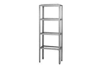 Стеллаж для сушки посуды ССПн - 800x300x1600 Norma Inox (сетки "стаканы" - 4 шт.; без под.)
