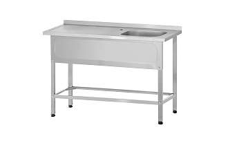 Ванна с рабочей поверхностью РПЦп - 1200x700x860 Profi Inox правая, 1 м/о 400x500x250, борт, отв. д/смесит.