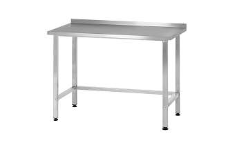 Стол производственный СПРн - 1200x600x860 Norma Inox, борт (полка-обвязка сварная, ножка профильная, тр. 40x40)