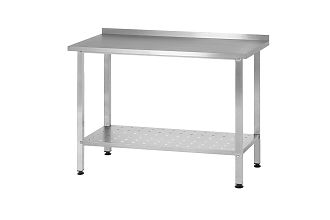 Стол производственный СПРн - 600x800x860 Norma Inox, борт (полка перфорация, ножка профильная, тр. 40x40)