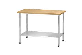 Стол кондитерский СПРп - 1500x700x860 Profi Inox, бук/40 (полка сплошная)
