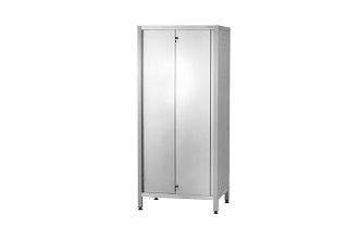 Шкаф кухонный ШЗКп - 1200x600x1800 Profi Inox, двери-купе, полки сплошн. 2 шт., без к-та замков