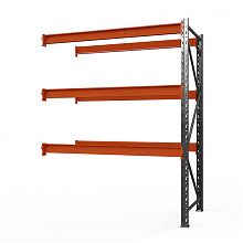 Секция приставная стеллажа металлического Оптима, 3500x1530x785 мм. Ярусы: 3 шт. без настила