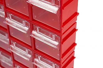 Короб откидной F-70-1А, 70х51х75мм, красный, прозрачный