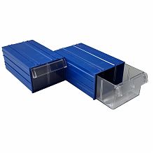 Кассетница с выдвижными ячейками (2хС-2-синий-прозрачный)