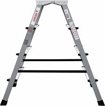 Стремянка двухсторонняя стальная с алюминиевыми ступенями и площадкой 350х260 мм NV2140.4