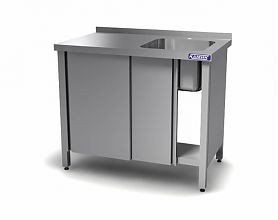 Ванна моечная с рабочей поверхностью ВМРП 1000x500x860 Нержавеющий каркас (с пристенным бортом)