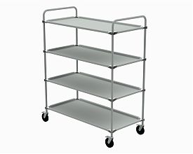 Транспортная тележка с 4мя полками 615x1560x1270мм (RAL7035)