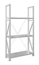 Стеллаж MS U 200x70x80/3 (Нагрузка на полку 200, перфорированная)