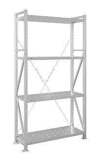 Стеллаж MS U 200x150x50/4 (Нагрузка на полку 150, перфорированная)