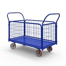 Тележка платформенная с сетчатыми бортами ТС 5 (700х1200) г/п 600 кг.150 чугун/полиуретан